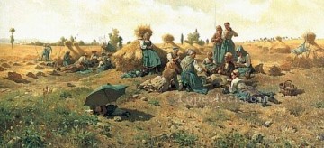 野原で昼食をとる農民 同胞ダニエル・リッジウェイ・ナイト Oil Paintings